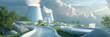 © marini - CO2 removal plant in futuristic landscape, green hydrogen infrastructure