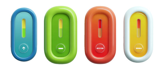 Colorful Control Buttons for Digital Interfaces and User Experience