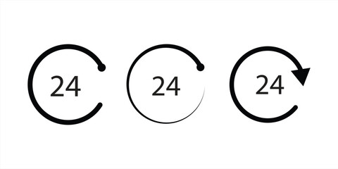 24 hour icon, 24 hour sign, vector illustration