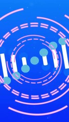 Wall Mural - animation of dna strand and data processing over blue background