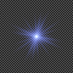 Wall Mural - light effect of blue lens flares
