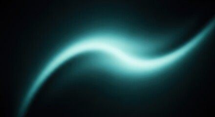 Wall Mural - Abstract Blurred Teal Wave on Dark Background Swirling Light Streaks Effect