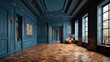 © fanesya - Grand, ornate blue room with parquet floor
