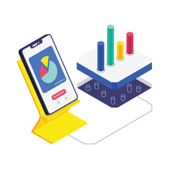 Wall Mural - Corporate Data isometric vector illustration.