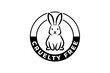© Ron Dale - Cruelty free icon of bunny rabbit for not tested on animals badge. Cruelty-free logo label with bunny rabbit for vegan friendly product label
