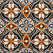© Pandazee - Seamless Ceramic Tile Pattern with Geometric and Floral Motifs