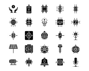 Wall Mural - electric circuits line vector icons
