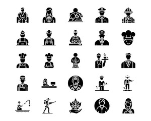 Wall Mural - women line vector icons