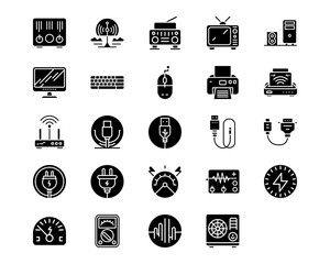 Wall Mural - electric circuits line vector icons