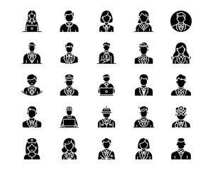 Wall Mural - women line vector icons