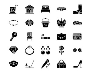 Wall Mural - luxury line vector icons