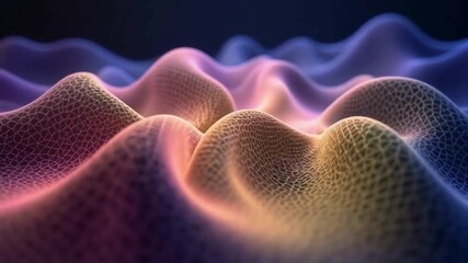 Morphing polygon mesh with gradient glow seamless 4k