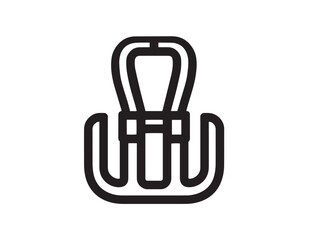 Clean illustration of bale grapple handler in simple vector