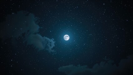 Wall Mural - a glimpse of the lunar surface and twinkling stars