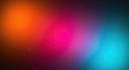 Wall Mural - Vibrant Particle Cloud Orange, Pink, Blue Gradient with Starry Texture Design