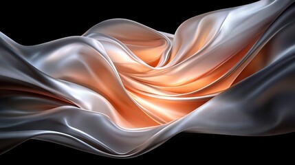 Wall Mural -  A monochrome canvas featuring a white and orange vortex at its center