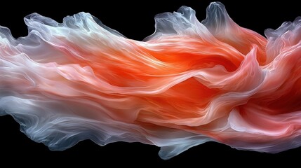 Wall Mural -   A red, white, and blue object flies through the sky with its hair billowing in the wind