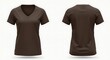 © Playful - 3D mockup of a dark brown color of V-Neck woman T-Shirt