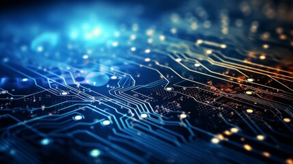 Wall Mural - electronic connection with data transfer, network and communication