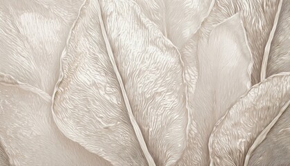 Wall Mural - delicate ivory leaf veins with soft organic texture and flowing lines creating abstract botanical background for wallpaper or editorial design