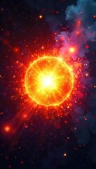 Wall Mural - Close-up shot of a glowing, pulsating energy core, radiating vibrant light and power Perfect for illustrating concepts of strength, potential, and inner force , vibrant, radiance, powerful energy