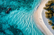 © CREATIVE VIBES! - Stunning aerial view of turquoise waters, white sand beach, and lush green shoreline
