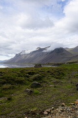Wall Mural - Scenic view of mountain from around the lake in Iceland.