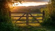 © NeuralNiche - Country gate during twilight