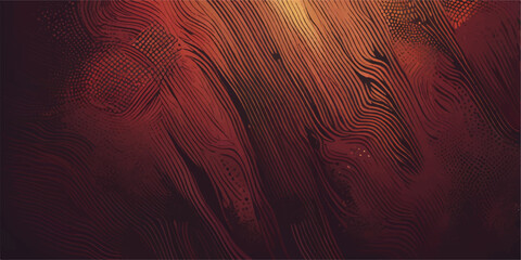 ancient, textured brown wood grain background with a rustic red pattern on the natural surface