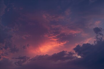 Wall Mural - Enigmatic clouds gather at dusk