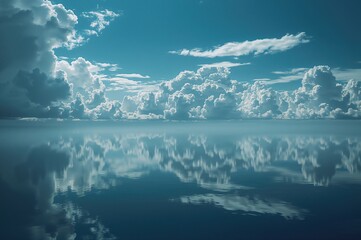 Wall Mural - Lake scene featuring decorative cloud formations