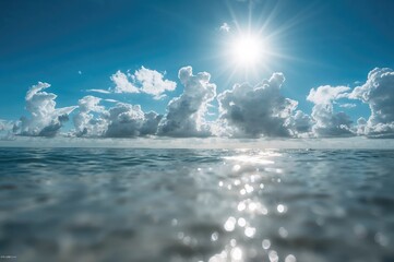 Wall Mural - Clouds add charm without rain, while the sun beams ahead.
