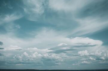 Wall Mural - Overcast skies with a muted blue tone