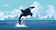 © JAY WIJAYA - Orca's Majestic Leap A Whale's Dance Amidst Icebergs and Azure Depths