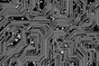 © vxnaghiyev - Monochrome abstract tech backdrop featuring a circuit pattern for trendy layout designs
