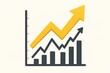 © Mishi Images - Yellow arrow and financial chart Business stock market growth illustration Trending upward icon