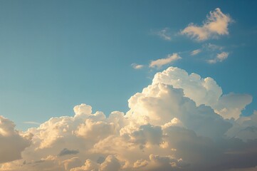 Wall Mural - Sky painted in blue with clouds