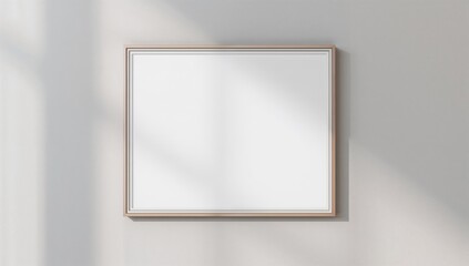 Wall Mural - empty picture frame on wall mockup in horizontal layout. interior design art template.