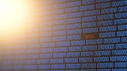 Binary code with the word 