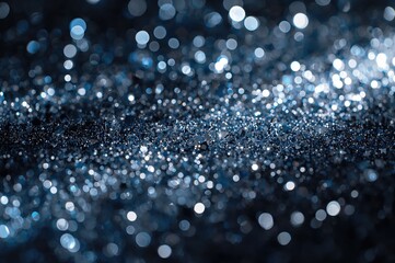 Wall Mural - abstract glitter lights background with silver, blue, and black hues, blurred effect