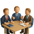© MufaWorks - Business meeting clay figures discussing strategy at table teamwork collaboration high quality professional