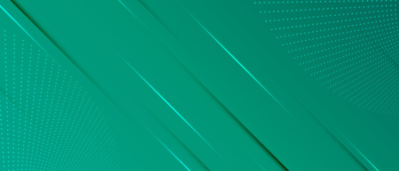 Wall Mural - green abstract geometric background with diagonal line and shadow
