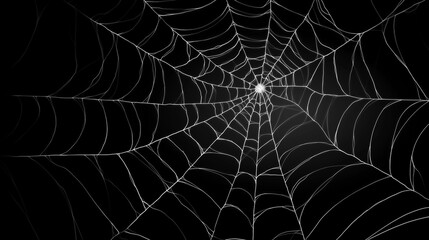 Spider Web on Black Background, Halloween Decoration