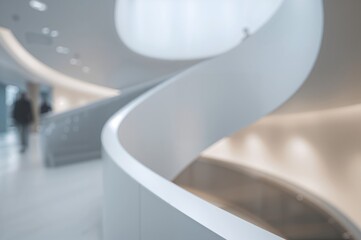 Wall Mural - out-of-focus photo of stairs inside a commercial building