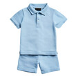 © Israt - Light blue cotton polo shirt and shorts set for children