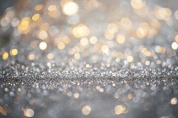 Wall Mural - abstract glitter lights background in silver and gold with blurred effect, banner style