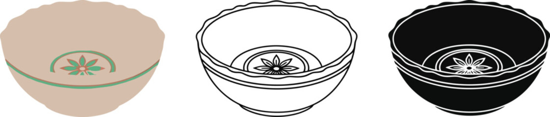 Bowl vector illustration ceramic bowl graphic design element