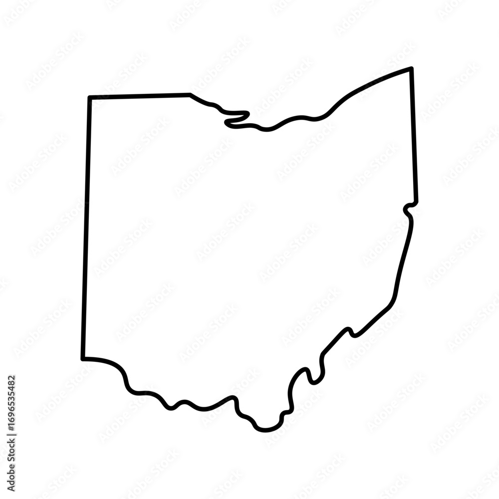 Ohio state map outline Stock Vector | Adobe Stock