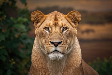 Wall Mural - female lion at the wildlife park