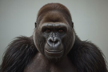Wall Mural - silverback gorilla gazing directly into the lens